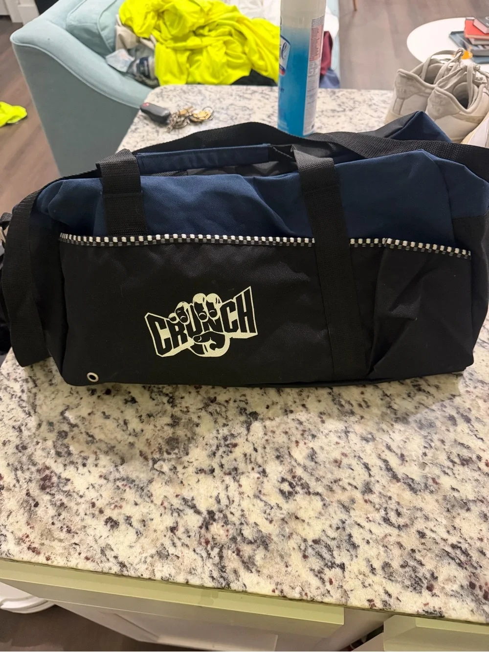 Crunch Black & Navy Duffel Bag with Logo